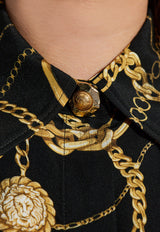 Balmain Chains Print Long-Sleeved Silk Shirt