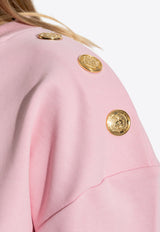 Balmain Logo Print Cropped Sweatshirt