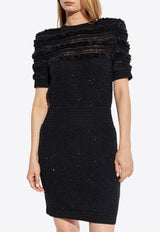 Balmain Shimmering-Sequins Tweed Mini Dress