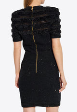 Balmain Shimmering-Sequins Tweed Mini Dress