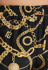 Balmain Chains Print Silk Pants