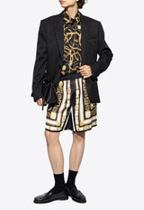 Balmain Chain Print Long-Sleeved Silk Shirt