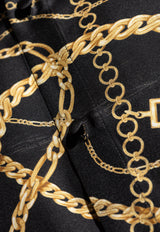 Balmain Chain Print Long-Sleeved Silk Shirt
