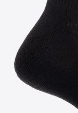 Alexander McQueen Ribbed Socks with Contrasting-Logo Black 837508 4720Q-1077