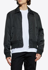 Balmain Logo Stamped Zip-Up Bomber Jacket