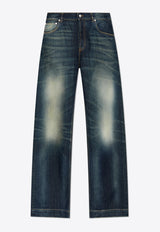 Alexander McQueen Vintage-Effect Straight-Leg Jeans
