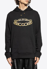 Balmain Printed Chain Logo Hooded Sweatshirt