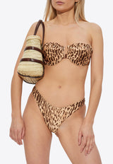 Zimmermann Leopard Print Padded Bikini Top