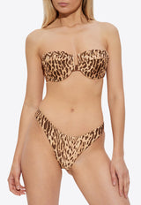 Zimmermann Leopard Print Padded Bikini Top
