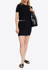 Balmain Crewneck Cropped Knit Top