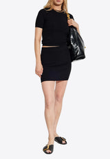 Balmain Monogram Jacquard Rib knit Mini Skirt