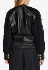 Balmain Tweed and Leather Bomber Jacket