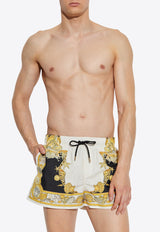 Versace Coral Theatre Print Swim Shorts