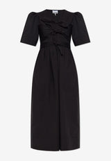 GANNI Bow-Embellished Midi Dress