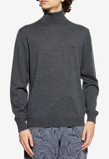 Etro Embroidered Logo Wool Turtleneck