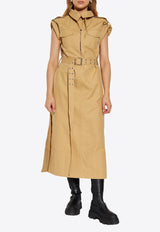 GANNI Belted Shirt Midi Dress