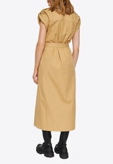 GANNI Belted Shirt Midi Dress
