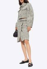 GANNI Belted Tweed Wrap Skirt