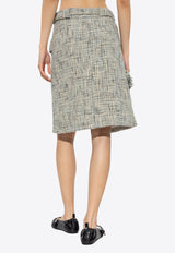 GANNI Belted Tweed Wrap Skirt
