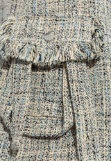 GANNI Belted Tweed Wrap Skirt