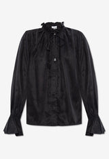 GANNI Ruffled Long-Sleeved Blouse