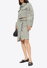 GANNI Tweed Cropped Blazer