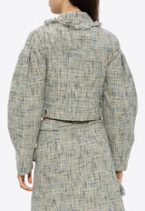 GANNI Tweed Cropped Blazer