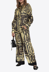 GANNI Graphic Print Silk Pants