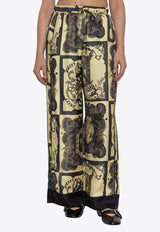 GANNI Graphic Print Silk Pants