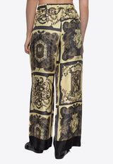 GANNI Graphic Print Silk Pants