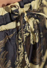 GANNI Graphic Print Silk Pants