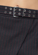 GANNI Pinstripe Mini Wrap Skirt