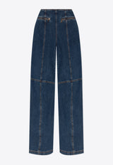 Etro Embossed Logo High-Rise Jeans