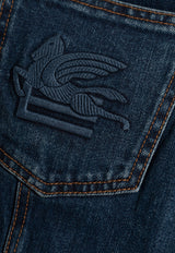 Etro Embossed Logo High-Rise Jeans