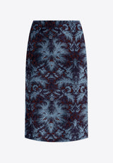 Etro Damask Pattern Velvet Pencil Skirt