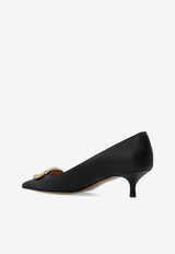 Ferragamo Lara 40 Maxi Gancini Leather Pumps