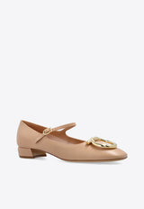 Ferragamo Marry Maxi Gancini Ballet Flats