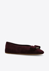 Ferragamo Vanna Vara Bow Suede Ballet Flats