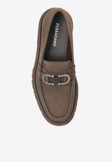 Ferragamo Cocoon Gancini Suede Loafers