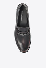 Ferragamo Harry F-Buckle Leather Loafers