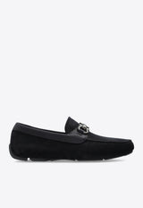Ferragamo Parigi Double Gancini Suede Loafers