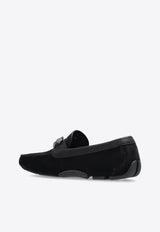 Ferragamo Parigi Double Gancini Suede Loafers