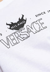 Versace Logo Print Crewneck T-shirt