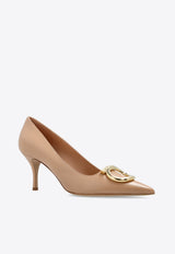 Ferragamo Lara 70 Maxi Gancini Leather Pumps