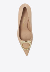 Ferragamo Lara 70 Maxi Gancini Leather Pumps