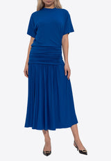 Ferragamo Asymmetrical Draped Midi Dress
