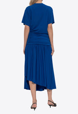 Ferragamo Asymmetrical Draped Midi Dress