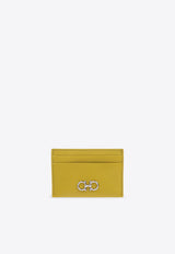 Ferragamo Gancini Grained Leather Cardholder Lemon 220007 201 785196-LEMONGRASS