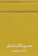 Ferragamo Gancini Grained Leather Cardholder Lemon 220007 201 785196-LEMONGRASS
