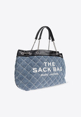 Marc Jacobs Large Quilted Denim Chain Sack Shoulder Bag